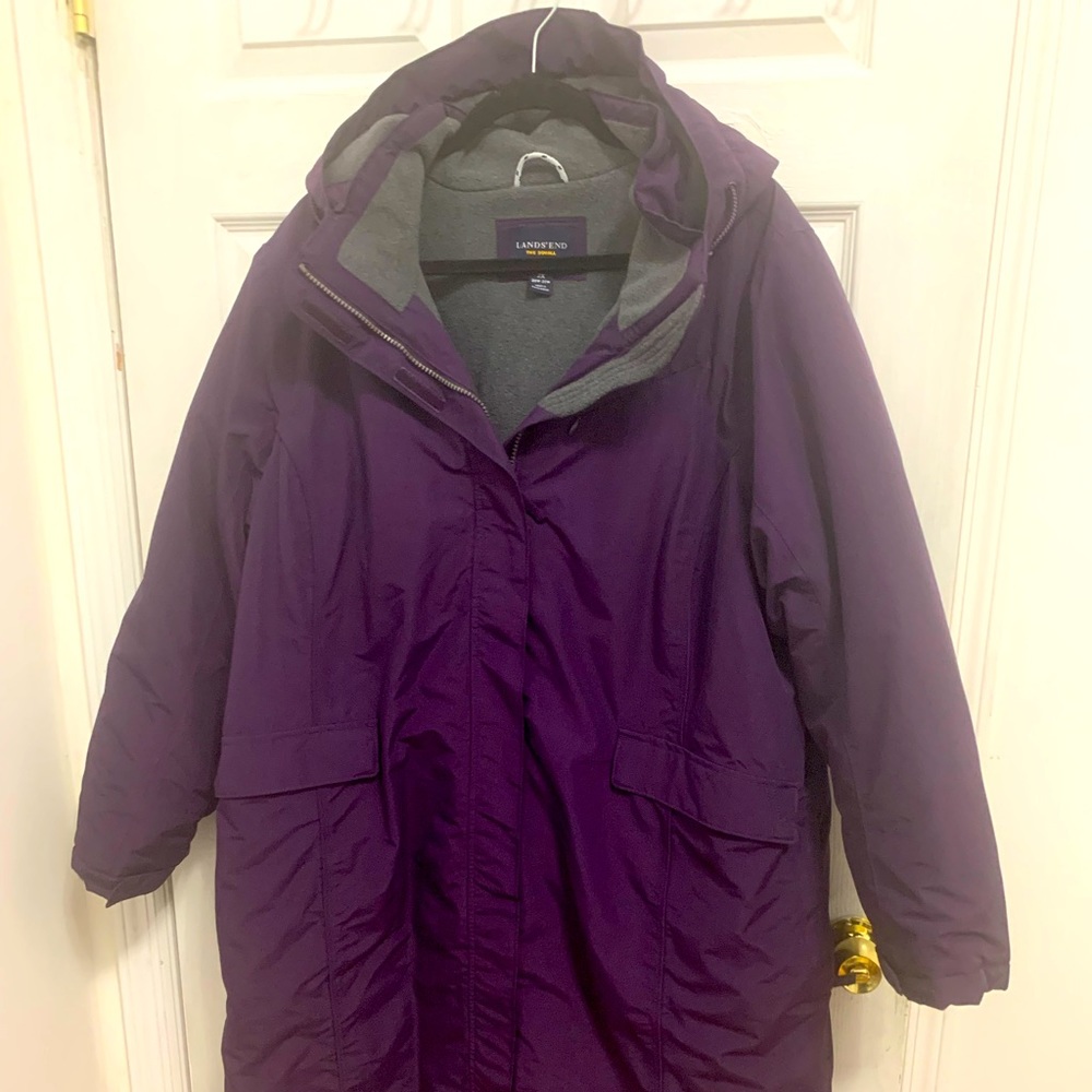 Plus size, long, hooded winter coat